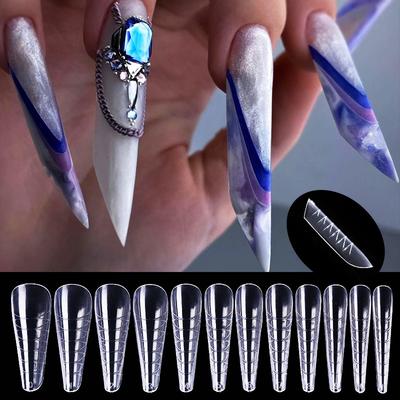 60Pcs Nail Dual Form False Tips Extension For Tips Building Nail Gel System Diy