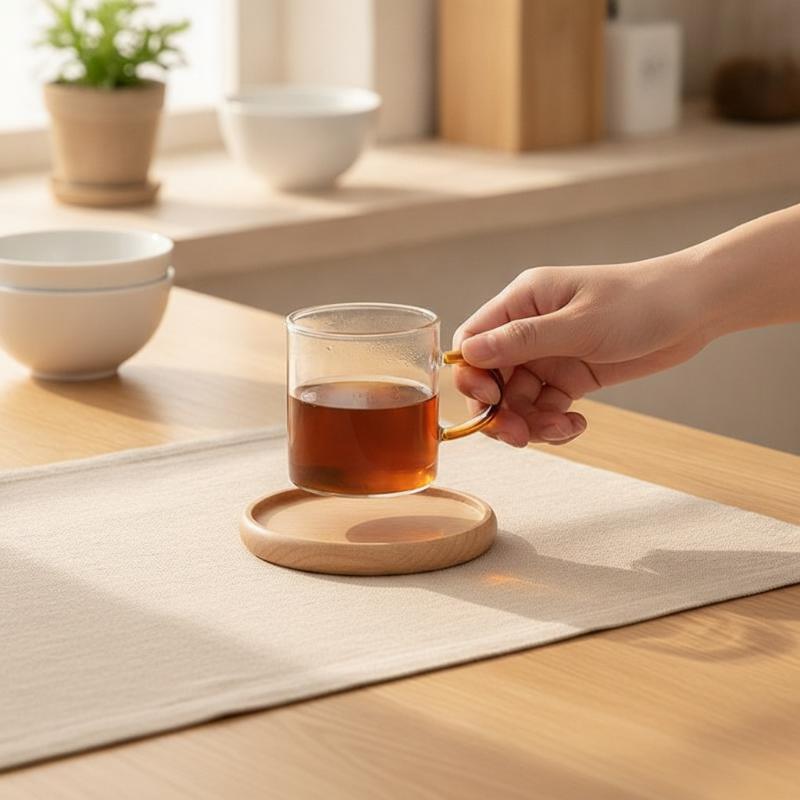 9Cm Durable Blank Wood Coasters Stand Mug Tea Coffee Cup Pad Heat Resistant Drink Mat Home Tableware Round Wood Mat Decor
