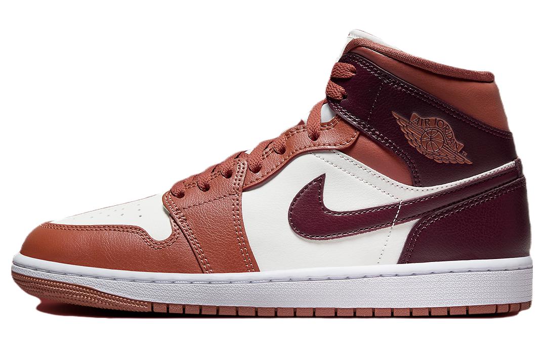 Jordan 1 Mid  Dusty Peach Night Maroon  Women s BQ6472-200 36.5