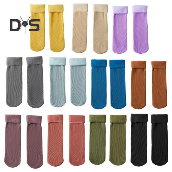 

11 пар зимних носков унисекс из толстого плюша средней длины, термоэластичные, нескользящие, однотонные, тонкие носки для катания на лыжах, коньках, кемпинга 11pcs