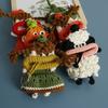 Lustige Wurstmundpuppen-Serie Häkeltasche Schlüsselanhänger für Autoschlüssel Halter Handgefertigte Stricktasche Kreative Geschenke Großhandel