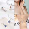 Authentic Blue Doll Girl Pendant Angel Religious Cross Bead Charms Compatible With Bracelets Copper Women Diy Fine Gift Necklaces Accessory Set