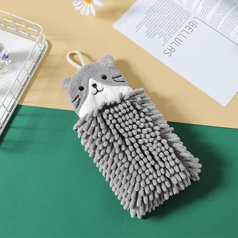 Snow Chenille Hand Towel Hanging Absorbent Towel for Kitchen Bathroom