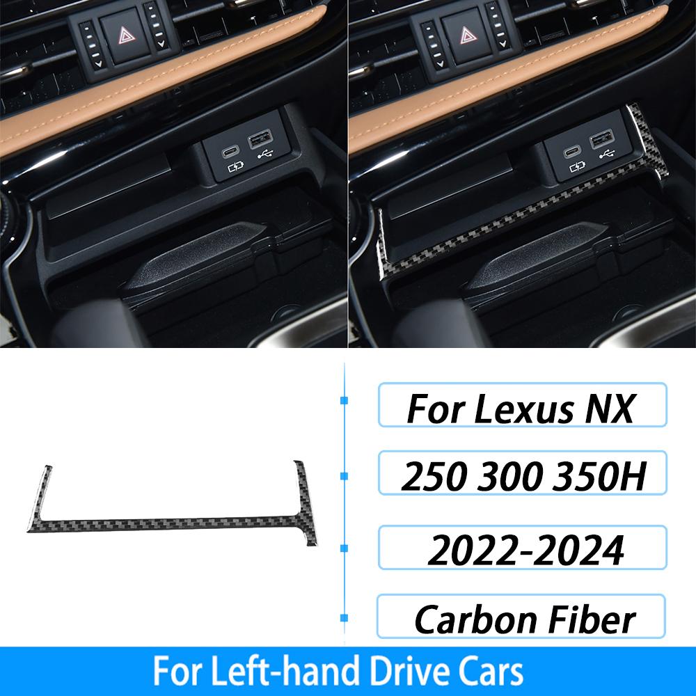 For Lexus NX 250 300 350H 2022-2024 Carbon Fiber Gear Shift Knob Both Side Panel Trim Cover Car Interior Accessories Sticker