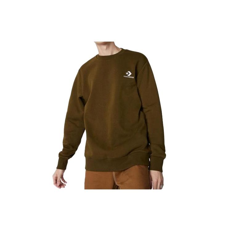 Converse Star Chevron EMB Crew Sweatshirt Asia Sizing Olive Green Men s 10008816-A17 S
