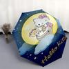 Hello Kitty,Moon Automatic Folding Umbrella-Simple 8-Rib Design, Bright Cartoon Pattern, Durable Iron Frame, Suitable For Travel, Outdoor, B