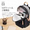 G-KAKO 2-Layer Backpack with 14 Pockets, A4 Size, Large Capacity, PC Storage, and Stylish Waterproof and Lightweight Nylon Backpack with Back Zipper,