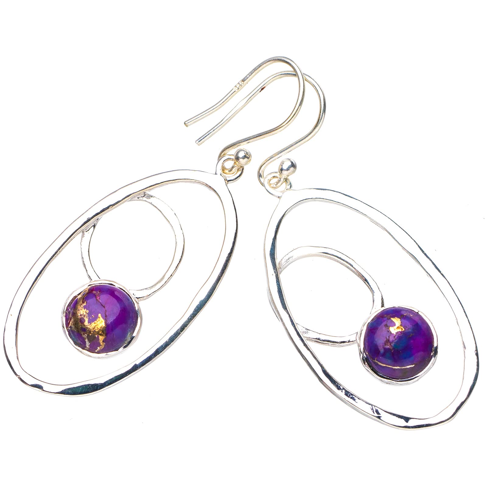

StarGems® Natural Copper Turquoise Handmade 925 Sterling Silver Earrings 1.75 E5227