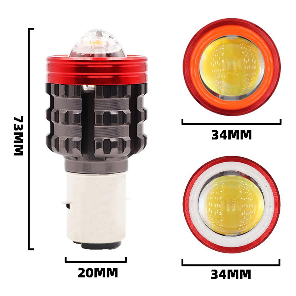 H4 Led Motorcycle Headlight BA20D H6 Angel Eye Motor Led Bulb Motorbike Head Lamp White Yellow High Low Beam DC 12-80V Universal