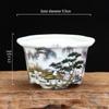 White Glazed Ceramic Succulent Pot - Mini Potted Plant for Office Desk or Balcony