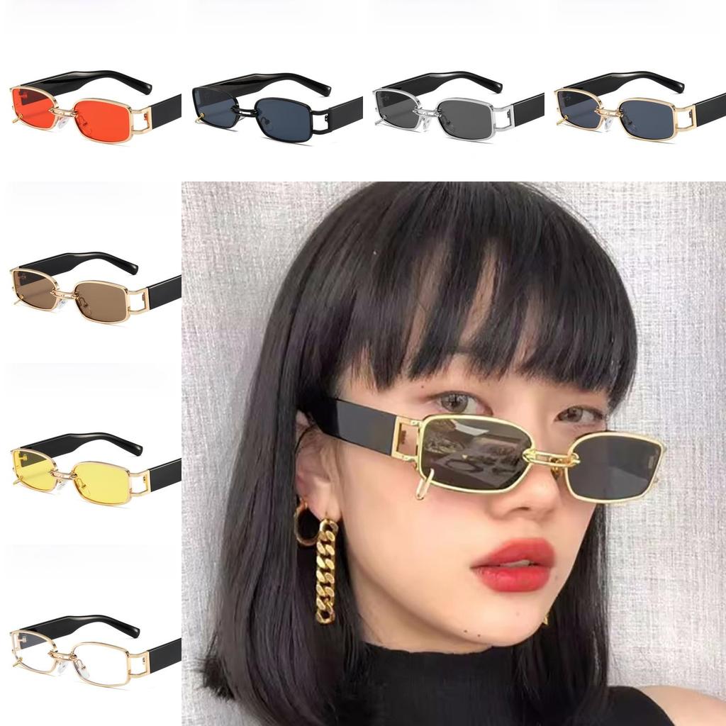 Metal Square Wide Leg Sunglasses With Gray Lenses For Fashion Streetwear And Parties