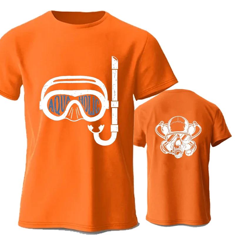 

Summer Causal Shirt Scuba Diver Twinset Diving Print Men s Brand T-shirts Scuba Diver Design Breathable Men Women Street Tshirts S