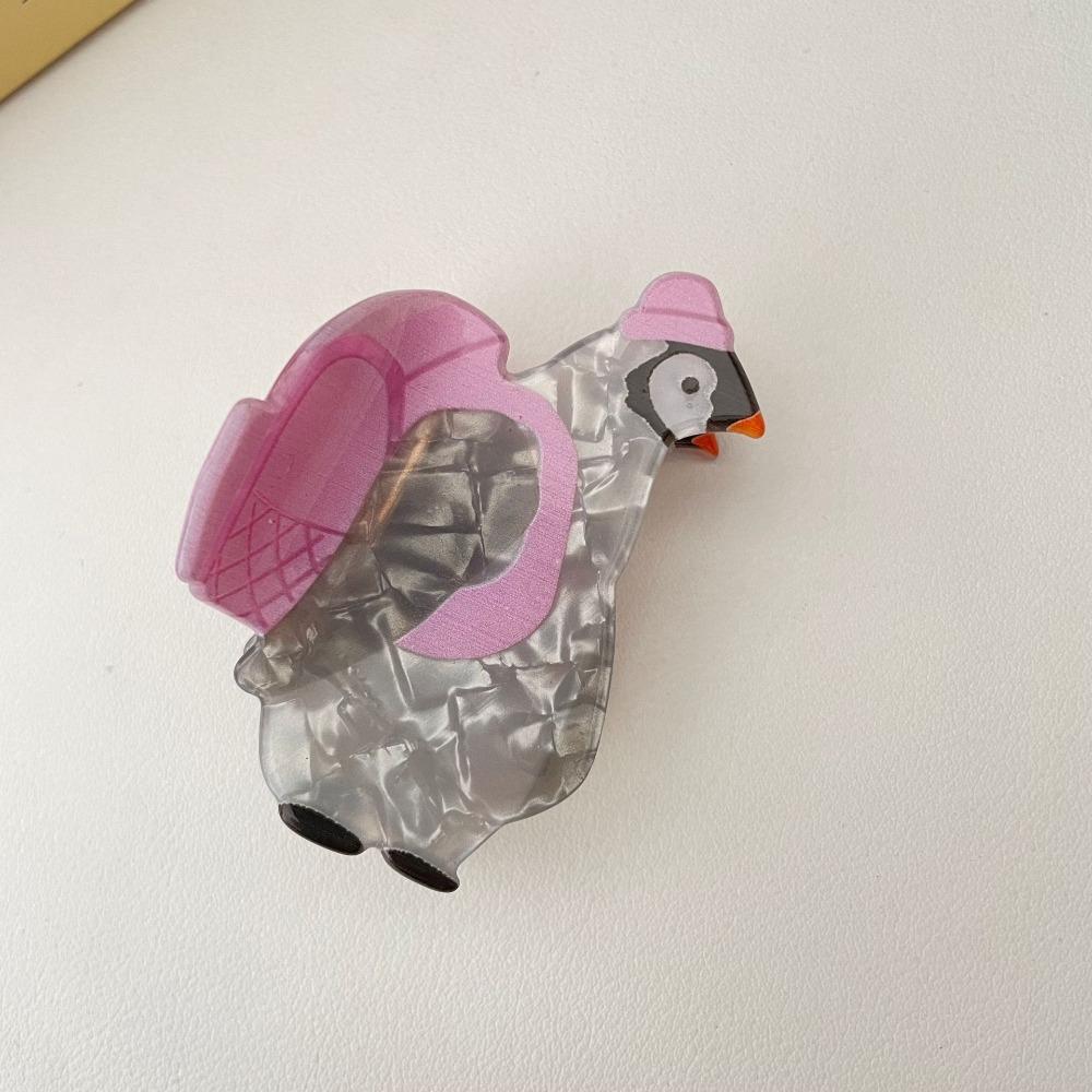 Penguin Cartoon Hair Claw Animals Acrylic Shark Clip Personalized Cute Rabbit Hair Grab  Streetwear