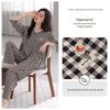 Women's Plaid Lycra Cotton Pajamas Long Sleeve High-End Set, Autumn/Winter