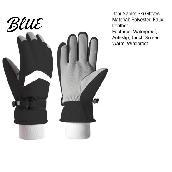 Waterproof Snow Gloves Sports Screen Women Windproof for Men Winter Ski Touch Warm Outdoor Thermal