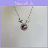 Retro Animal Charm Necklace With Colored Crystals And Copper Finish For Ladies