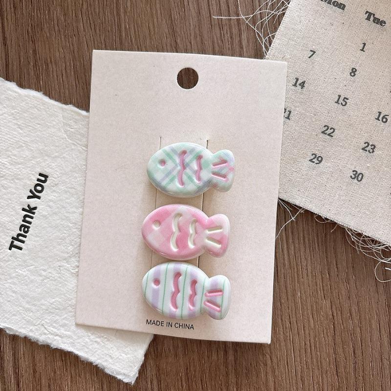 Early spring cute taiyaki small hair clips for girls. Adorable 3D texture, sweet macaron colors, dual-use for side hair & bangs.