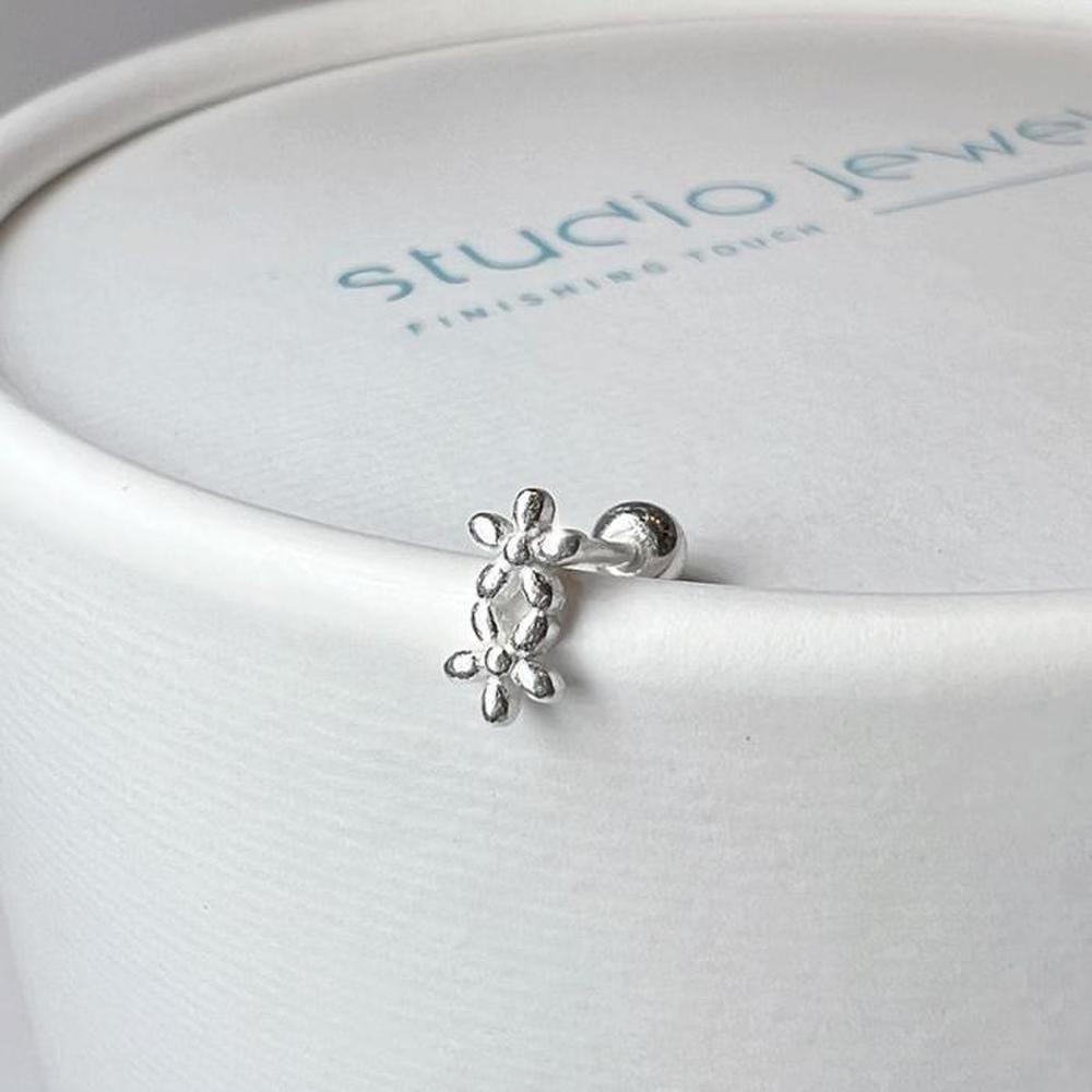 Silver 925 Twin Tiny Flower Mini Piercing (S9733557)