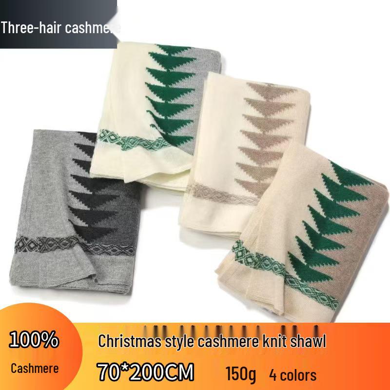 Inner Mongolia Cashmere Scarf - Festive Winter Fashion Shawl and Warm Neck Warmer