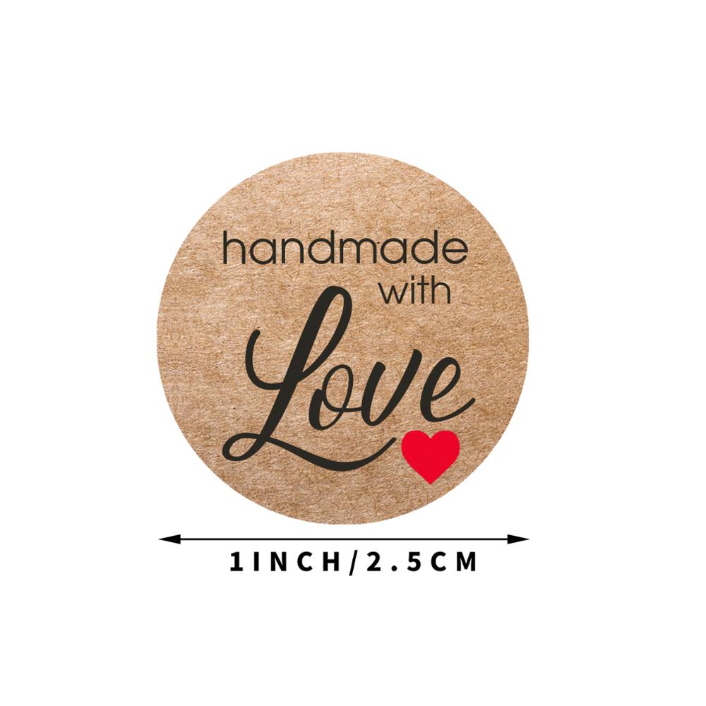 100 à 500 autocollants vintage en papier kraft pour scrapbooking, cadeaux et papeterie. Étiquettes autocollantes faites main avec amour. Merci pour vos autocollants !