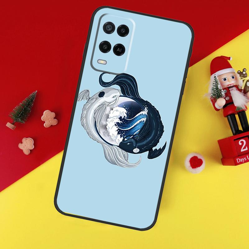 

Koi Fish Yin Yang Art For OPPO A96 A76 A16 A52 A72 A92 A98 A78 A58 A5 A9 A15 A17 A77 A53S A57S A94 A74 A54 Case OPPO A74 5G