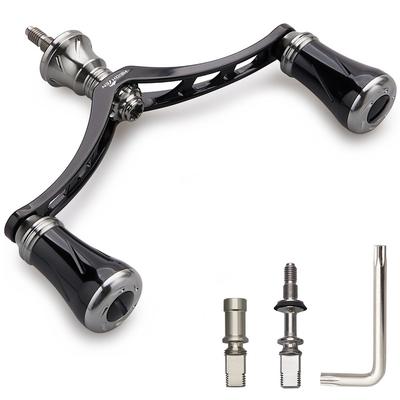 HEIGHTEN Reel Handle 80mm 95mm 98mm with 20mm 19mm Knob for Shimano Daiwa Spinning Reels Pillar Series 98mm Black Gunmetal