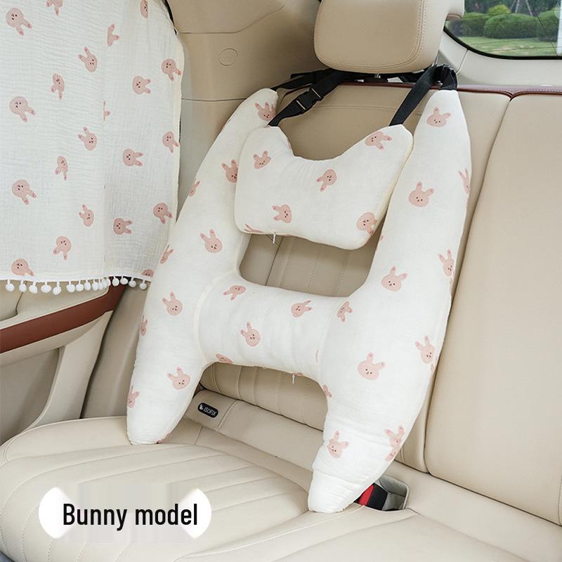 Cartoon Cotton Baby Seat Belt Shoulder Pad & Neck Support Pillow