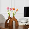 Simple Style Wooden Vase Solid Wood Nordic Style Vase Ornaments Flower Container  Home