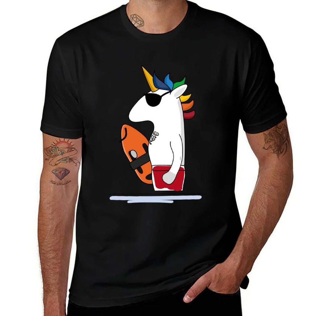 Lifeguard Unicorn Tshirt Retro Style Print Casual Top