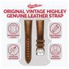 WatchGecko Vintage Highly Italian Leather Watch Strap - Light Brown - 19mm