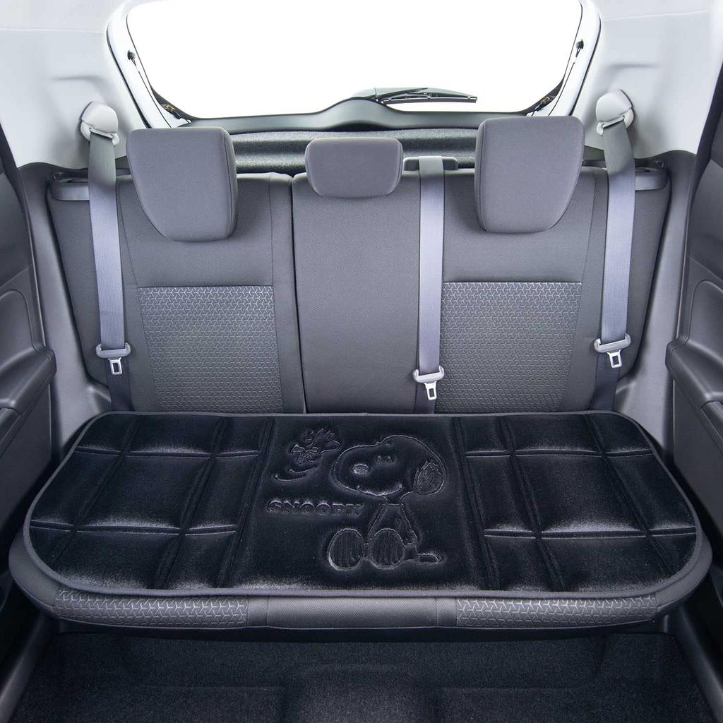 BONFORM Snoopy Press Seat Cushion for Triple Fit with Light/Standard Cars, Stoppers, 125x42cm, Black, 5712-05BK