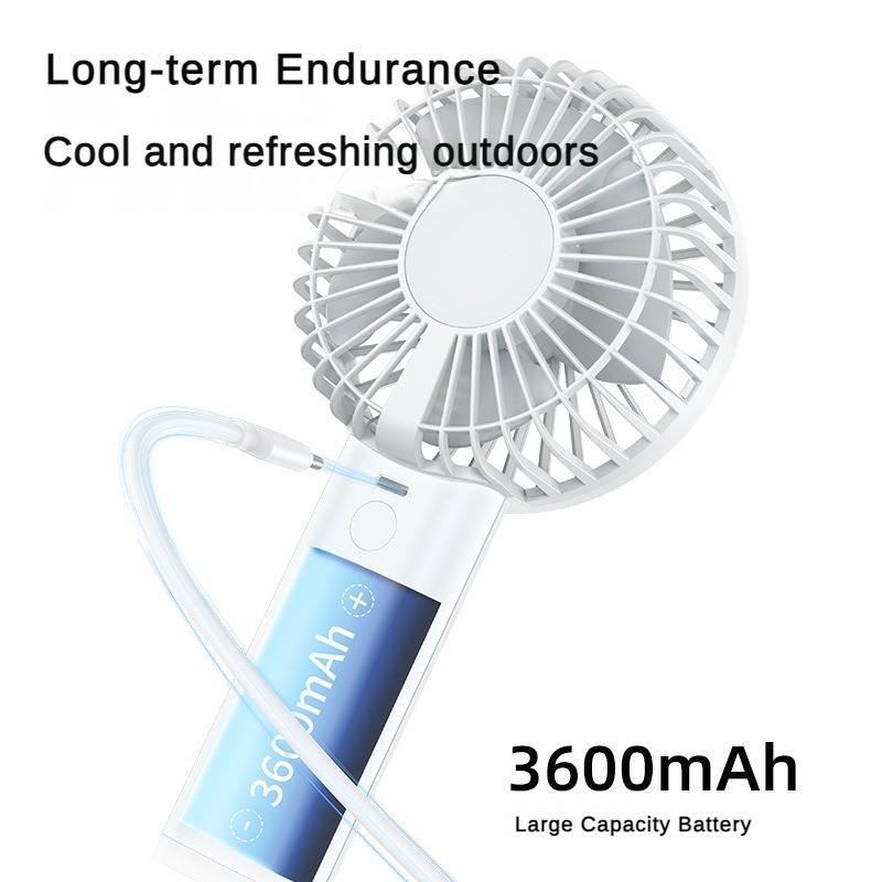 USB Low Noise Small Fan Outdoor Portable Handheld Fan Intelligent Digital Display 100 Speed Infinitely Adjustable Fan