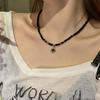 Women's Leather Tiger Eye Layered Necklace - Retro Double-Layer Choker Accessory with High-End Luxury Clavicle Chain.