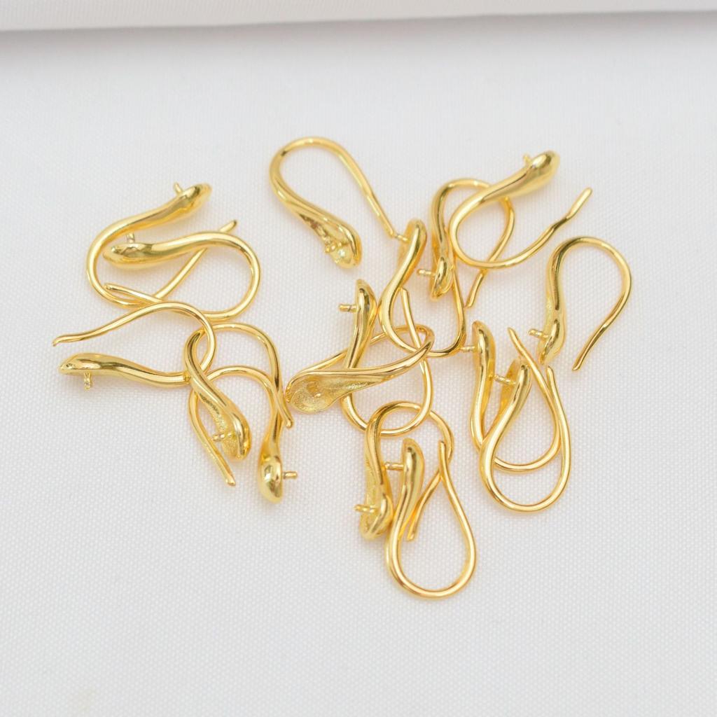 Lot de 10 crochets d'oreilles en perles pour talons hauts, couleur préservée, emballés en or 18 carats, support français préservant la couleur, accessoires de bricolage