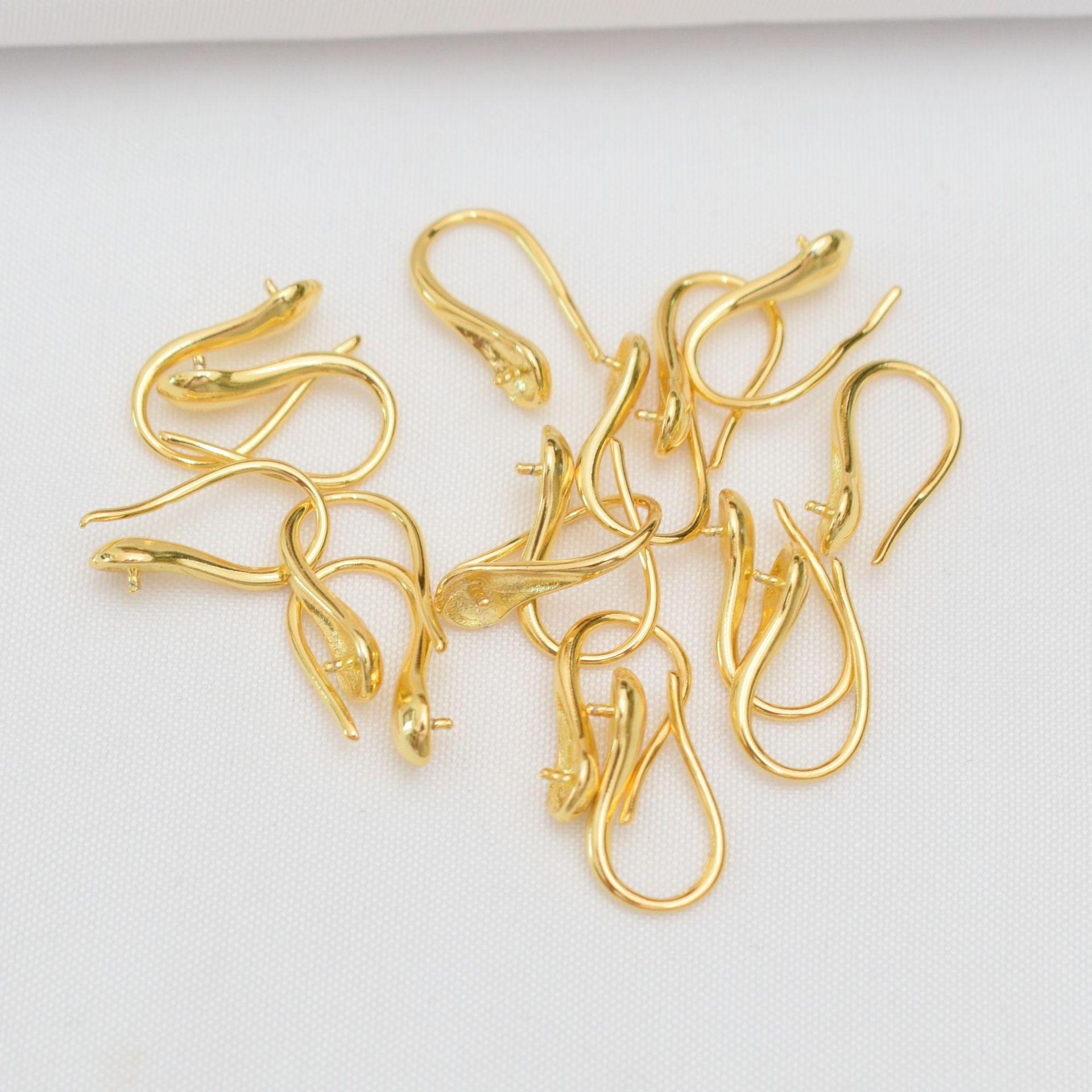 10 stuks 18K Verguld Kleurbehoud Hoge Hakken Parel Oorhaak 14K Verguld Kleurbehoud Franse Houder DIY Accessoires