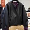 Premium sense, good-looking, chic round neck short small leather jacket, women's spring and autumn retro solid color design jacket