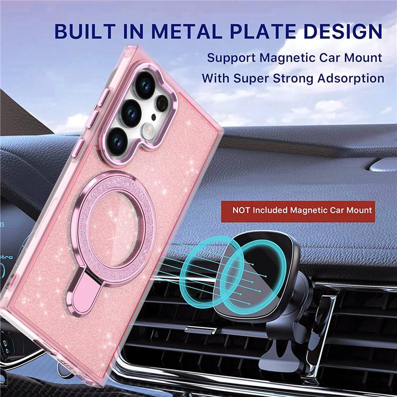 Applicable to Samsung S26 Ultra semi-transparent phone case Galaxy A52 bright glitter holder case
