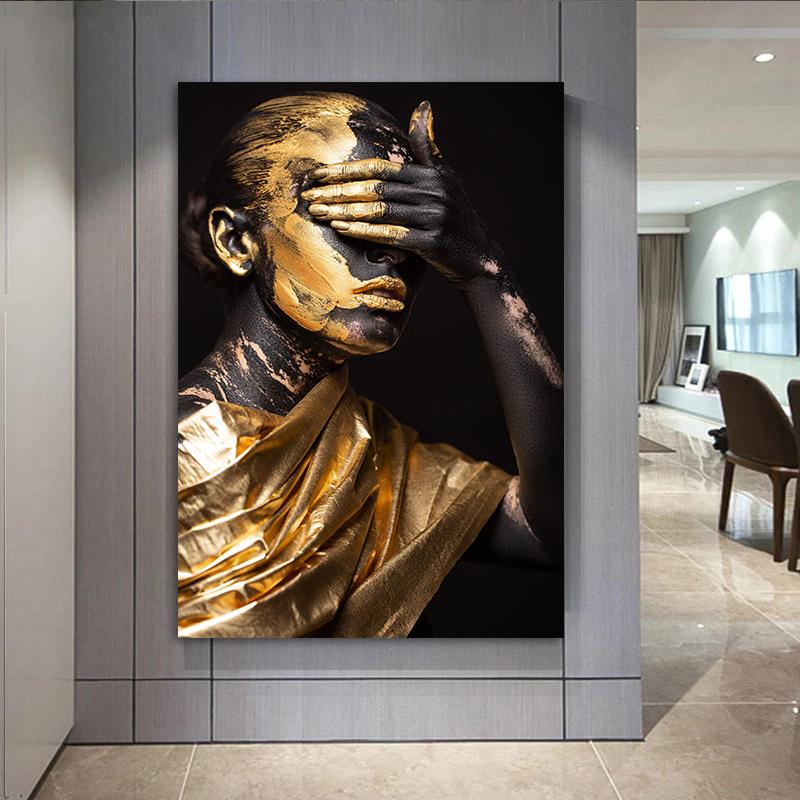 African Women Wall Art Posters and Prints Modern Canvas Painting Pictures for Living Room Home Decoration Gift