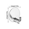 1/2/4/6pcs Stainless Steel Hook, Self Adhesive Towel Coat Hooks, Coat Rack Wall Mounted For Key, Towel, Bags, Cup, Hat