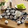 Bunny Rabbit Eggs Flowers Easter Placemats Set Seasonal Spring Holiday Table Mats for Party Kitchen Dining Decoration