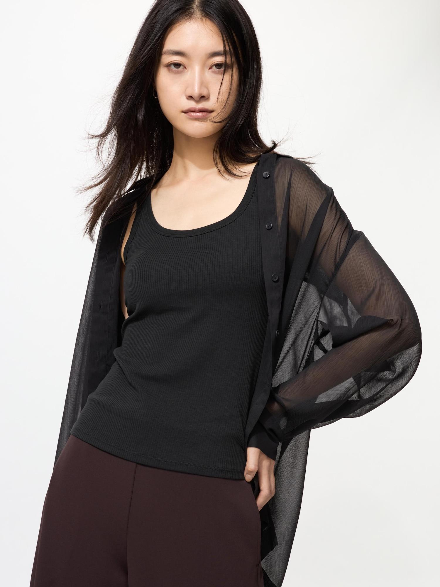 

Uniqlo Japan Air Rhythm Cotton Bra Tank Top 09 BLACK/L