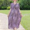 Elegant Women's Summer Dress Plus Size Short Sleeve Casual Loose Long Dresses Vintage Clothes