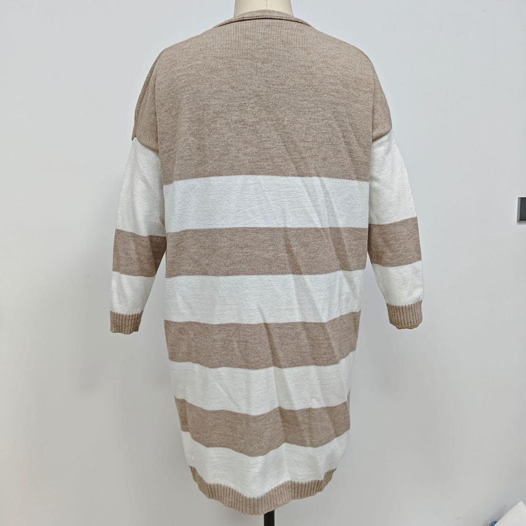 Women's Loose Color Block Knit Cardigan Sweater (2025)