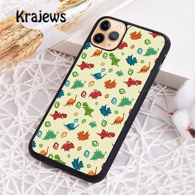 

Krajews Cartoon Dinosaur Triceratops For iPhone 17 Air 16 Phone Case Cover 15 14 plus 12 13 pro max coque iPhone 16pro max