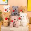 Plush Teddy Bear Toy With Rose Design For Birthday Gift For Teens And Adults