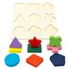 Wooden Puzzle Shape Matching Board Baby Montessori Early Education Toys Wooden Handgrip Board Educational Toys for Children TMZ