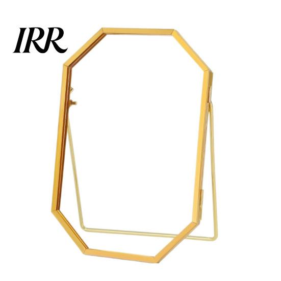Memory Keepsake Frame Glass Press for Dried Flowers, Octagonal Metal Shadow Box with Commemorative Craft Clear Glass, Wall Hanging Plant Display