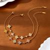 Novirassine Aesthetic Y2K Luxury Non Tarnish Waterproof PVD Gold Stainless Steel Four Leaf Clover Flower Link Bracelet for Women
