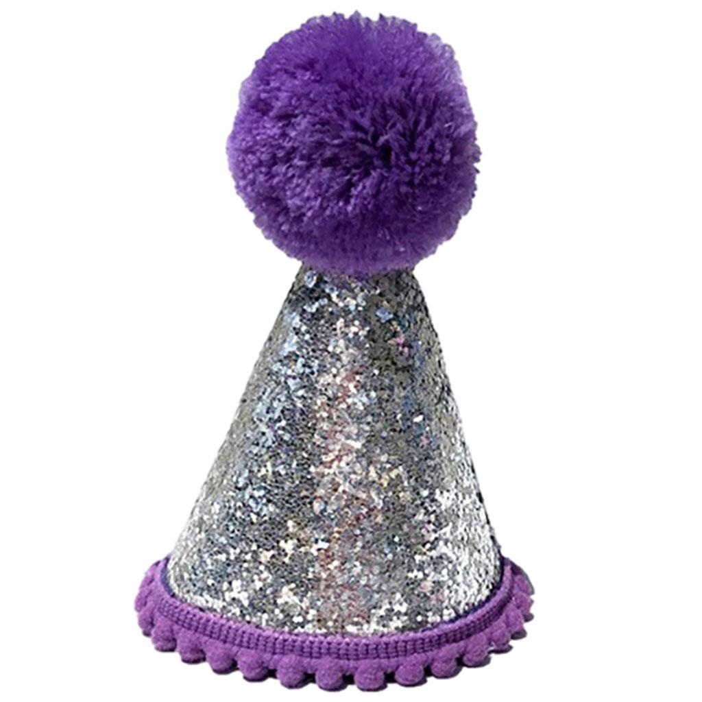 

Домашние животные День рождения шляпа, с повязкой на голову, декор аксессуары День рождения принадлежности многоразовый топпер груминг корона день рождения фиолетовый