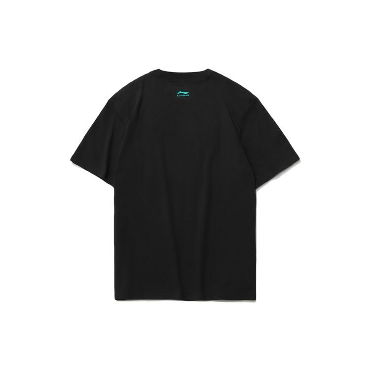 Li-Ning Koi Success Graphic Print Casual Crew Neck T-Shirt Men Tops Black AHSR075-2